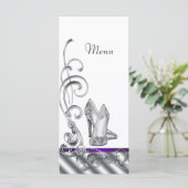 Cartes Menu Chaussure Violet Haut Talon (Debout devant)