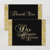 Cartes Merci Champagne Damask (Devant / Derrière)