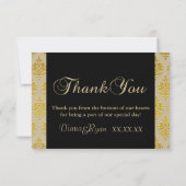 Cartes Merci Champagne Damask (Dos)