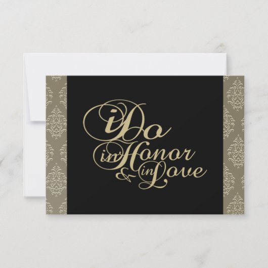 Cartes Merci Champagne Damask (Devant)
