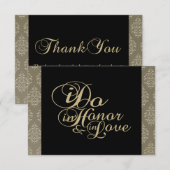 Cartes Merci Champagne Damask (Devant / Derrière)