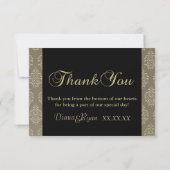 Cartes Merci Champagne Damask (Dos)