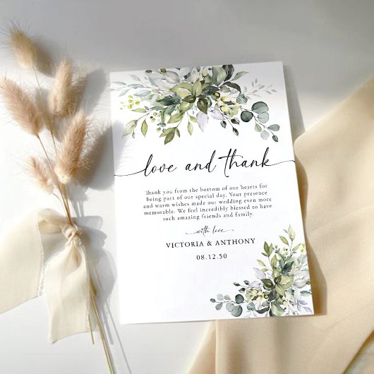 Cartes Merci Mariage de verdure