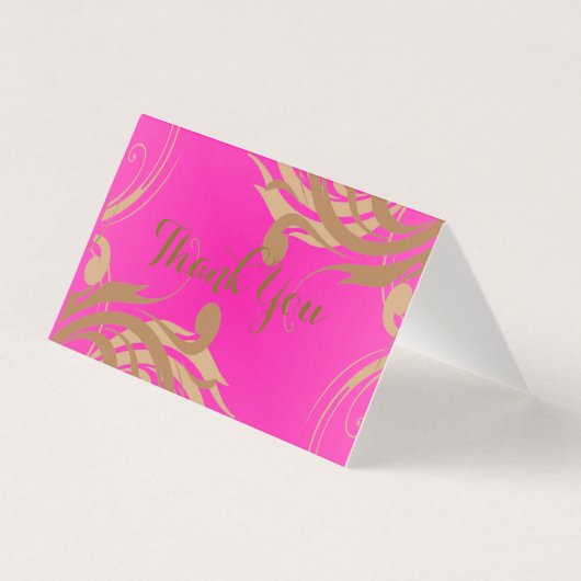 Cartes "Merci" Rose Chaud (Front)