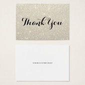 Cartes Merci - White Gold Parties scintillant Fab (Devant & derrière)