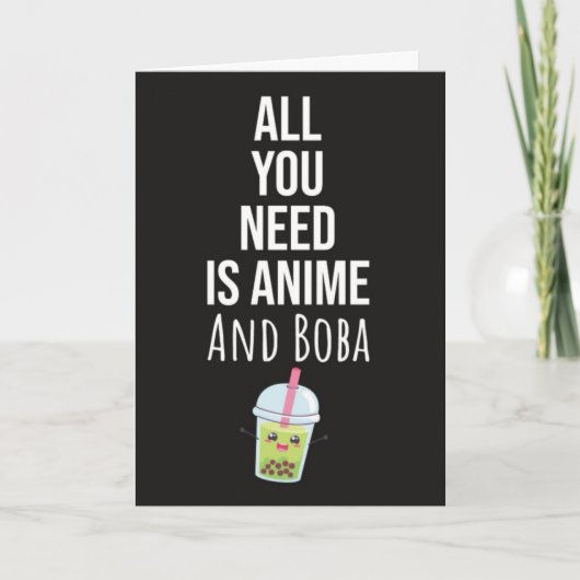 Cartes Mignonnes Anime Boba Bubble Tea Kaiwaii Ota (Devant)
