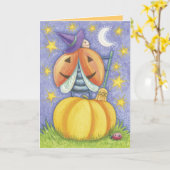 Cartes mignonnes de coccinelle de Halloween (Fleur jaune)