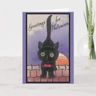 Cartes mignonnes de Halloween de chat noir