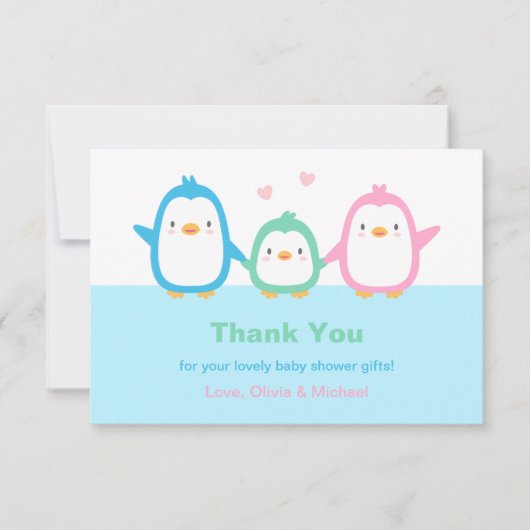 Cartes mignonnes de Merci de baby shower de (Devant)