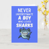 Cartes Mignonnes de Requin Bleu pour Bébé Garçon A (Fleur jaune)