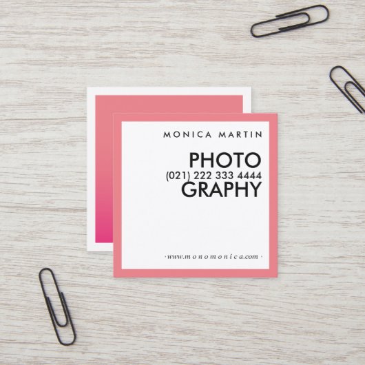 Cartes minimalistes roses modernes (Devant/Arrière en situation)