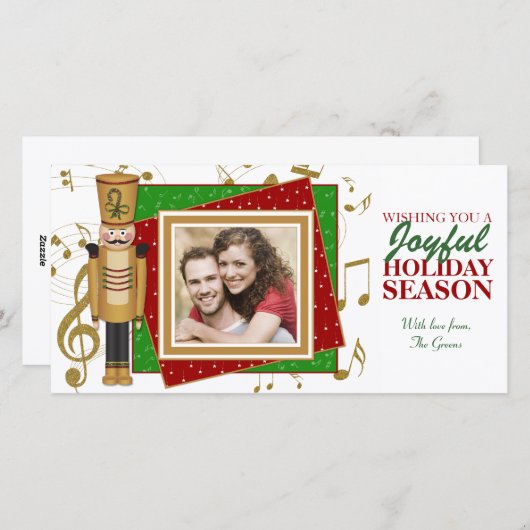 Cartes Modèles photo de Noël du soldat de jouets (Devant / Derrière)