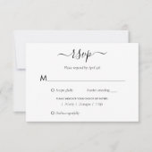 Cartes modernes de mariage noir et blanc RSVP (Devant)