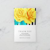 Cartes modernes de Merci de rose jaune (Intérieur)