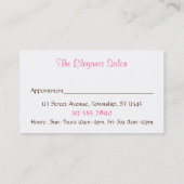 Cartes modernes de rendez-vous de beauté (Dos)