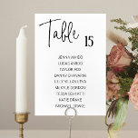 Cartes modernes de tableau de Mariage noir blanc<br><div class="desc">Guidez vos invités à la bonne table avec ces cartes de sièges modernes. Personnalisez le numéro de table et le nom de l'invité. Partie de la collection Brightside.</div>