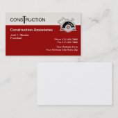 Cartes modernes d'entreprise de construction (Devant / Derrière)