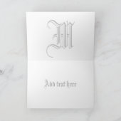 Cartes Monogram M pour Mariage gris blanc (Intérieur)
