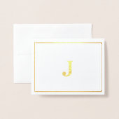 Cartes Monogram Real Gold Foil (Devant avec enveloppe)