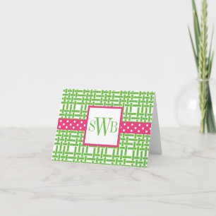 Cartes Monogrammes Bambou & Grosgrain