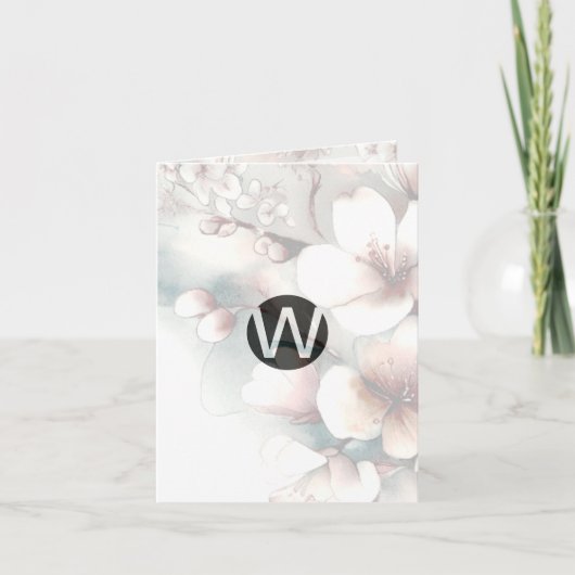 Cartes Monogrammes Cherry Blossom (Devant)