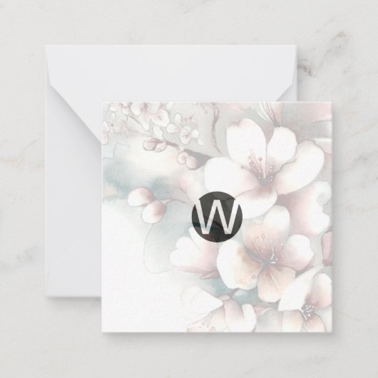 Cartes Monogrammes Cherry Blossom (Devant)
