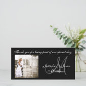 Cartes Monogrammes en Merci Mariage noir et blanc (Debout devant)