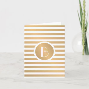 Cartes Monogrammes personnalisées avec bandes d'or