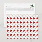Cartes Motifs de fraises rouges et fleurs (Devant / Derrière)