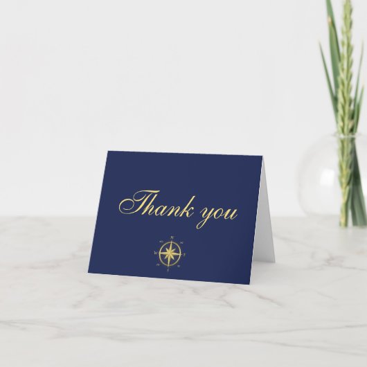 Cartes nautiques bleues de Merci de mariage (Devant)
