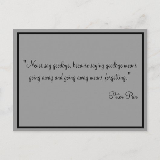 Cartes Ne jamais dire adieu (Devant)