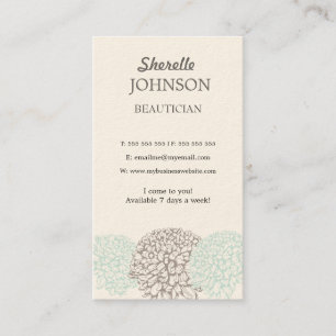 Cartes neutres molles d'esthéticien de fleurs