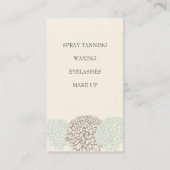 Cartes neutres molles d'esthéticien de fleurs (Dos)