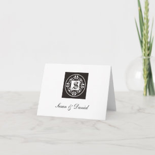 Cartes Noir Et Blanc Monogramme Note : Initiale S