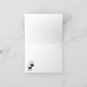 Cartes Noir/Rose Français Poodé Note Merci (Intérieur)