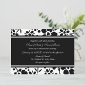 Cartes noires et blanches de faire-part de mariage (Debout devant)