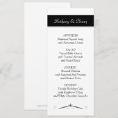 Cartes noires et blanches de menu de réception (Devant / Derrière)