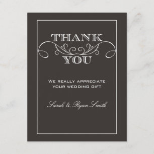 Cartes noires modernes de Merci de mariage