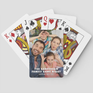 Cartes Nom personnalisé Année Photo Famille Soirée de jeu