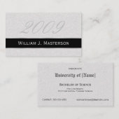 Cartes nominatives d'obtention du diplôme - gris (Devant / Derrière)