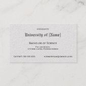 Cartes nominatives d'obtention du diplôme - gris (Dos)