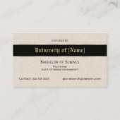 Cartes nominatives d'obtention du diplôme - sable (Dos)