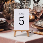 Cartes numériques minimes de Mariage modernes<br><div class="desc">Cartes de numéro de table mariage,  noir et blanc minimal,  moderne et moderne. Modifiez le numéro et ajoutez au panier. Répétez jusqu'à ce que vous ayez toutes les cartes dont vous avez besoin.</div>