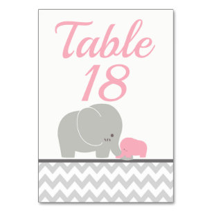 Cartes Numéro de table baby shower Modèle person