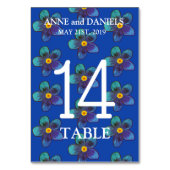 Cartes Numéro de table bleue (Dos)