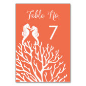 Cartes Numéro De Table Coral Seahorse (Par défaut)