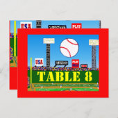 Cartes Numéro de table de la Barre de Baseball cus (Devant / Derrière)