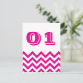 Cartes Numéro de Table Mariage Chevron (Debout devant)