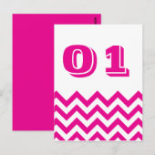 Cartes Numéro de Table Mariage Chevron (Devant / Derrière)