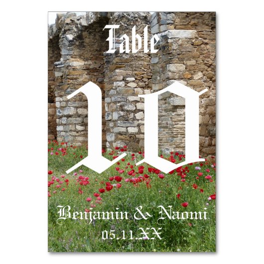 Cartes Numéro de Table Mariage du château (Par défaut)